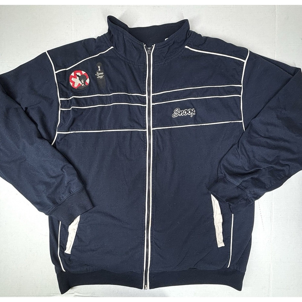 Snoop Dogg Jacket Mens Blue XL Full Zip Hip Hop Street Wear 1990s Y2K Herb Smoke